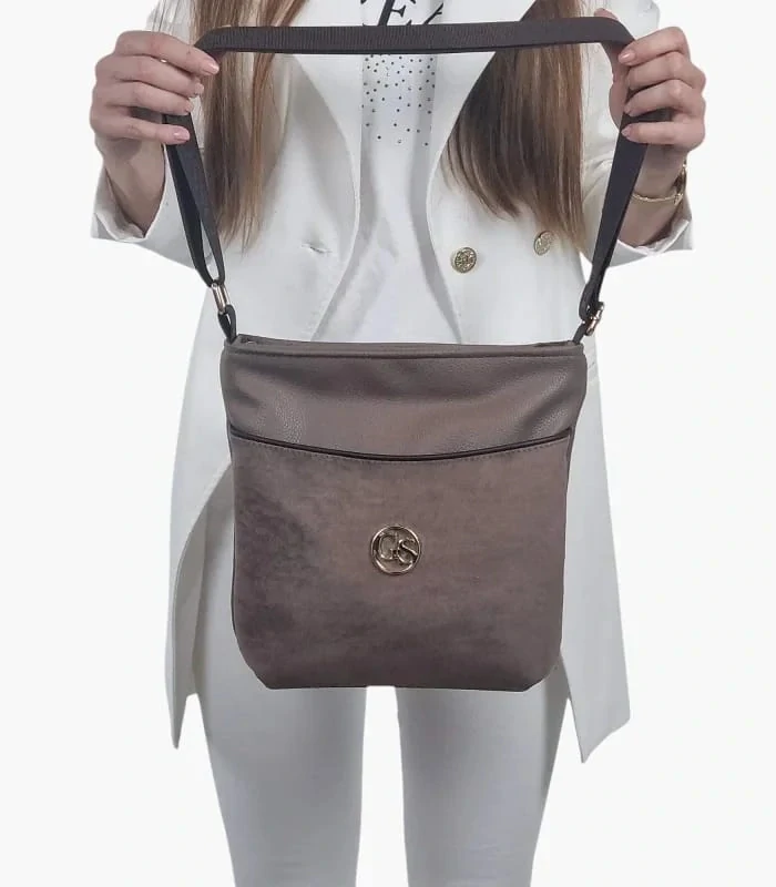 Hnedá crossbody kabelka s kapsičkou na zips Grosso 26x24x12