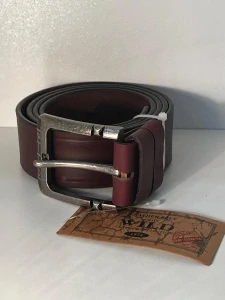 Unisex kožený opasok Wild hnedo-vínový 4/52/130 z pravej kože.