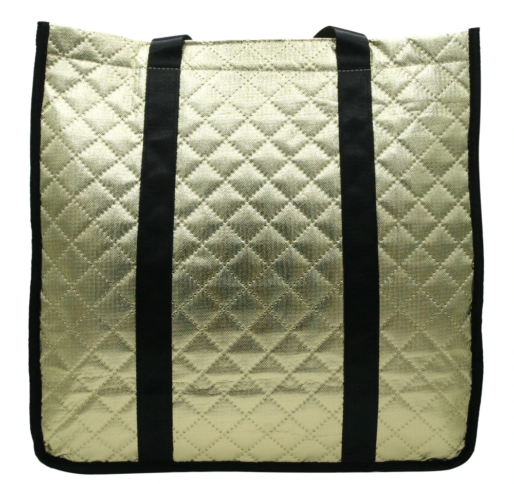 Veľká zlatá jednoduchá elegantná nákupná taška shopper bag Rovicky 42x41x16