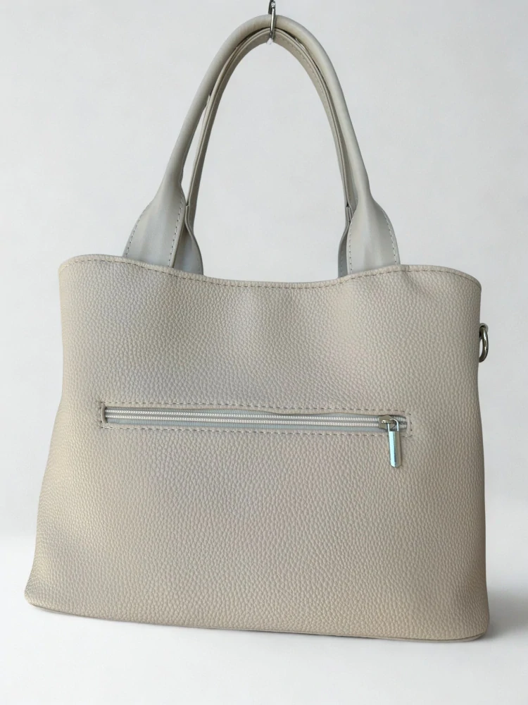 Veľká béžová crossbody kabelka s portrétom Grosso 30x23x15 cm
