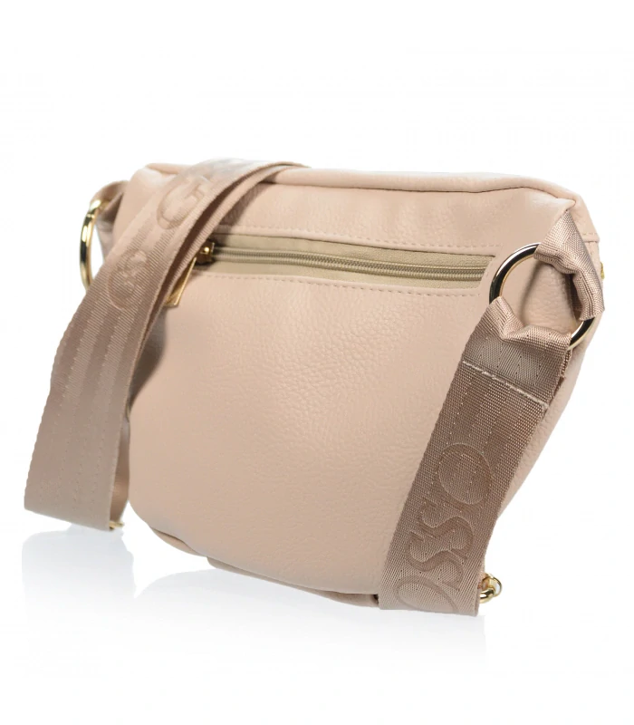 Malá béžová crossbody kabelka/ľadvinka GROSSO 28x16x10