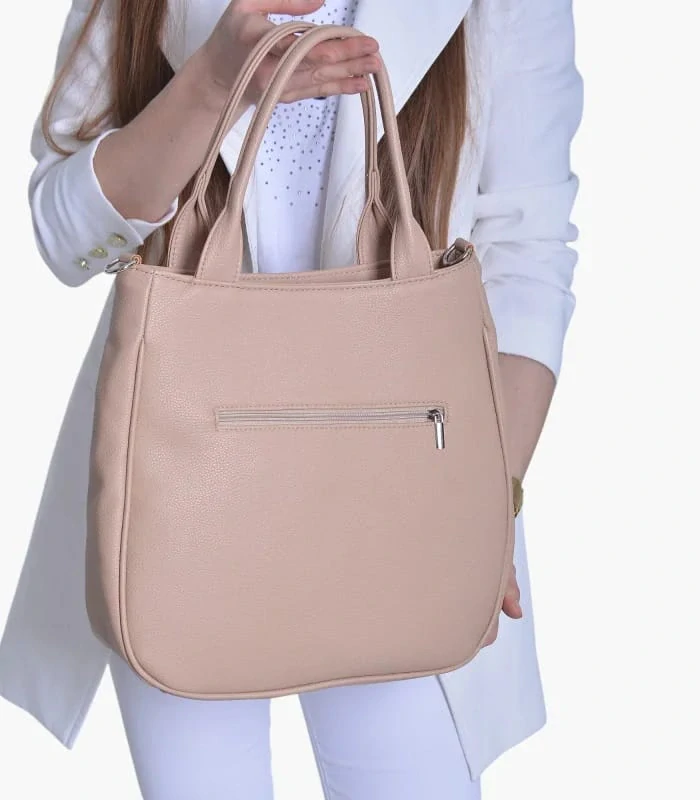 Veľká svetlohnedá crossbody kabelka Grosso s portrétom 34x32x12 cm