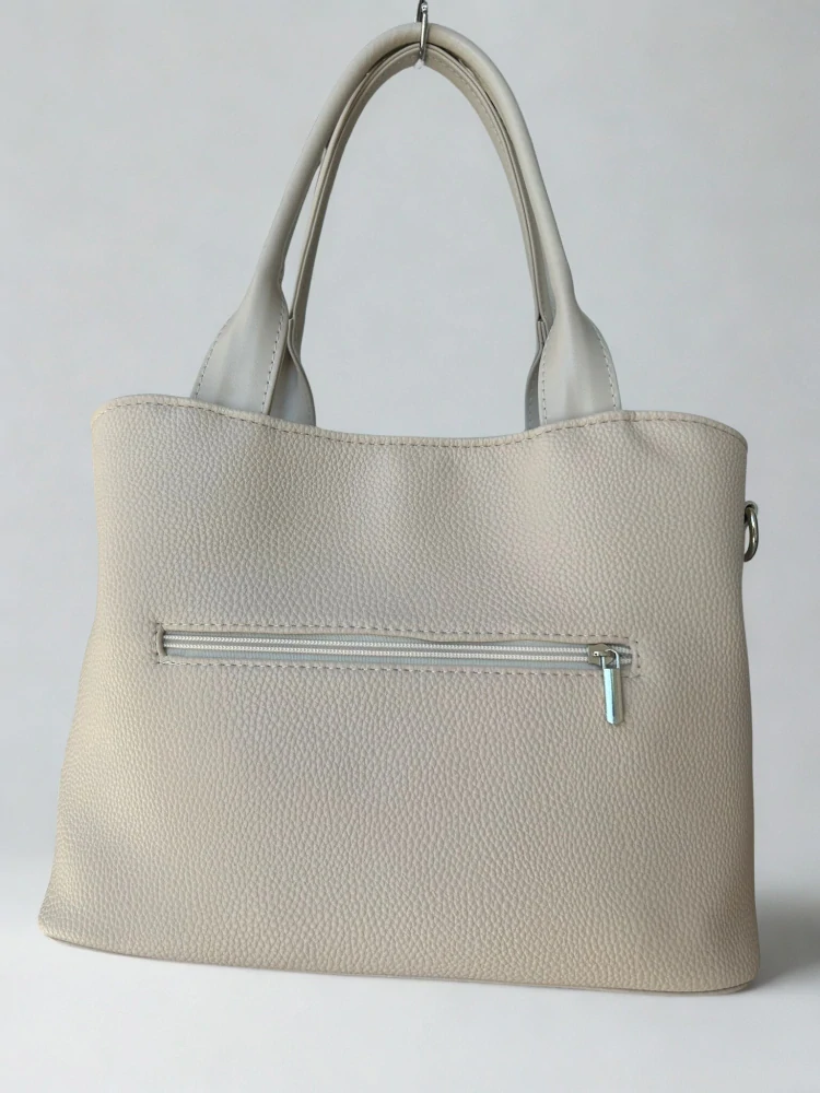 Veľká béžová crossbody kabelka s portrétom Grosso 30x23x15 cm