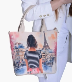 Béžová crossbody kabelka Grosso – Žena v Paríži 32x29x13 cm
