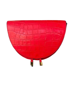 Elegantná červená kožená crossbody kabelka Laura Biaggi 24x20x9