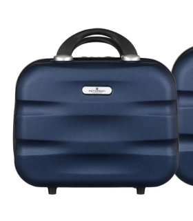 🧳 Malý modrý kozmetický kufrík s držiakom na kufor Peterson Blue 31x26x14 cm