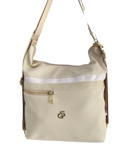 Veľký béžový dámsky kabelko-ruksak 2v1 Grosso GS 35x33x11 cm